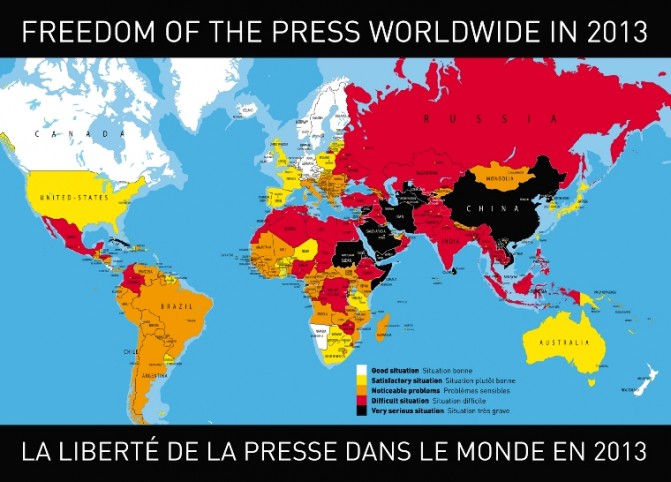 Libertad de prensa en el mundo 2013