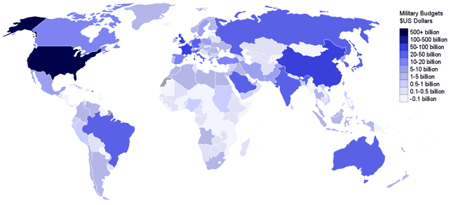 Gasto militar por país 2008