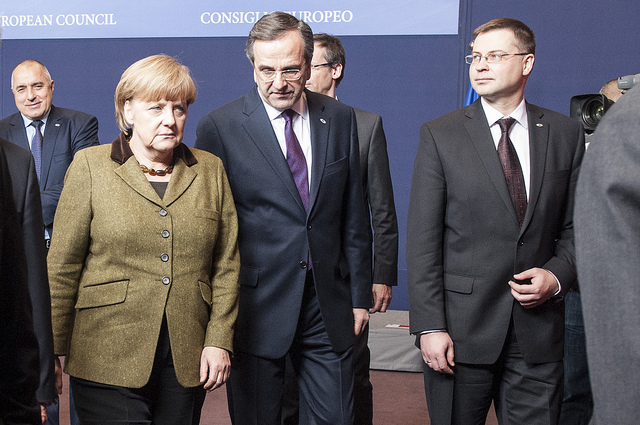 Angela Merkel y Antonis Samaras 