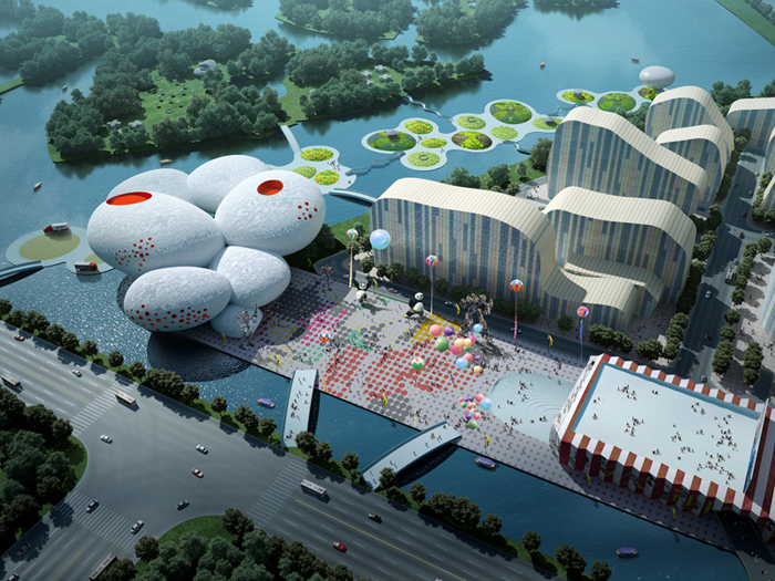Concepto del nuevo museo de la animación y el cómic en Hangzhou. Fuente: Inhabitat