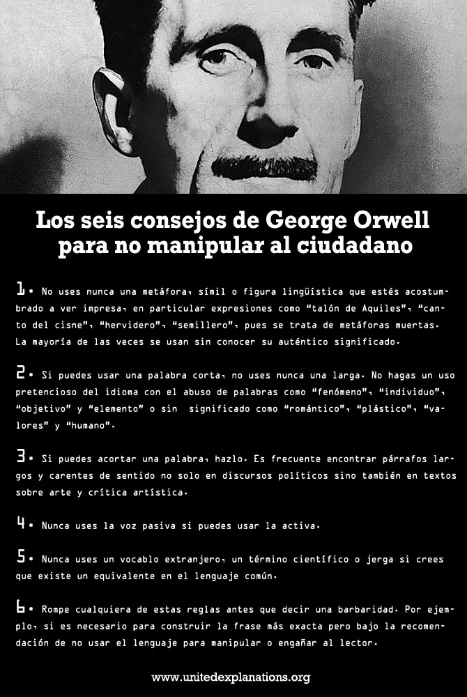 6 consejos de George Orwell para no manipular al ciudadano