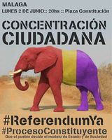 Cartel llamando a la concentración ciudadana en Málaga en favor de un referéndum