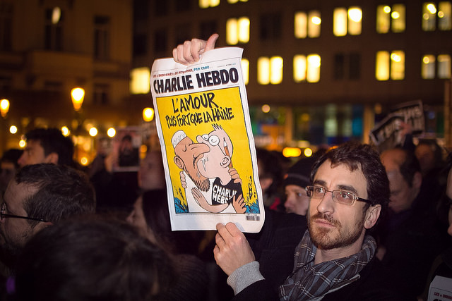 Concentración solidaria en Bruselas contra el atentado en Charlie Hebdo. Vía Valentina Calà Flickr.
