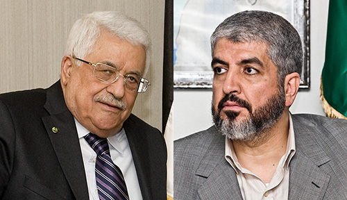 Mahmud Abbas (Presidente de la ANP) y Jaled Meshal (dirigente de Hamás). Fuente: Abbas - European Union / Mashaal - Wikimedia Commons.