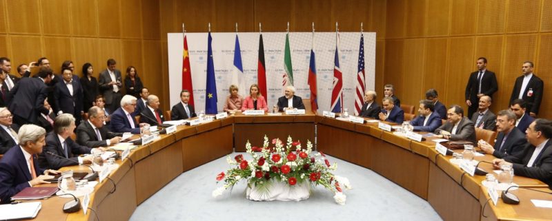 Conversaciones entre Irán y los ministros de exteriores del G5+1. Imagen: Wikipedia.
