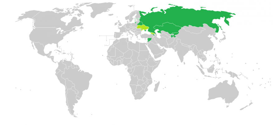 Países en los que Rusia posee bases militares propias. Vía Wikipedia.