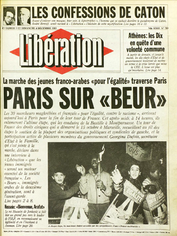 Portada del periódico Libération del 3 de diciembre de 1983 [Fotografía: Libération]